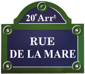 Plaque de Rue de la Mare - PARIS XX